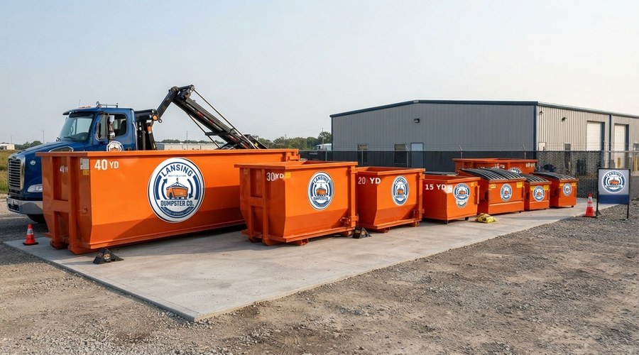 Happy customers with a Lansing Dumpster Co roll-off dumpster
