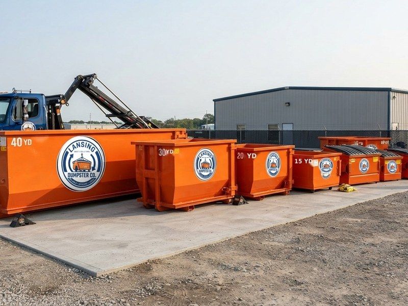 Lansing Dumpster Co roll-off dumpster branding